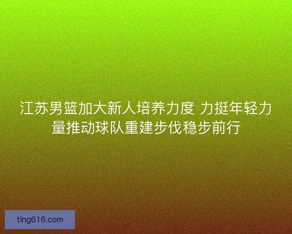 江苏男篮加大新人培养力度 力挺年轻力量推动球队重建步伐稳步前行