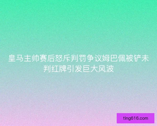 皇马主帅赛后怒斥判罚争议姆巴佩被铲未判红牌引发巨大风波