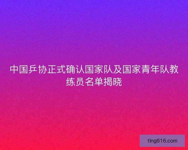 中国乒协正式确认国家队及国家青年队教练员名单揭晓
