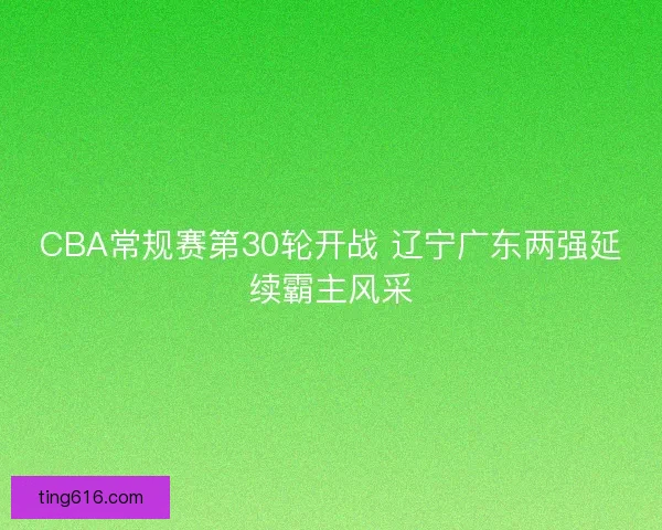 CBA常规赛第30轮开战 辽宁广东两强延续霸主风采